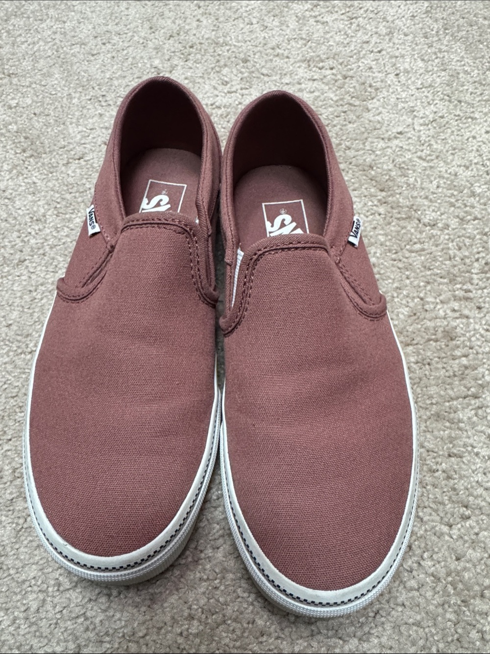 Vans Slip-On Canvas Shoes in Dusty Rose Brown